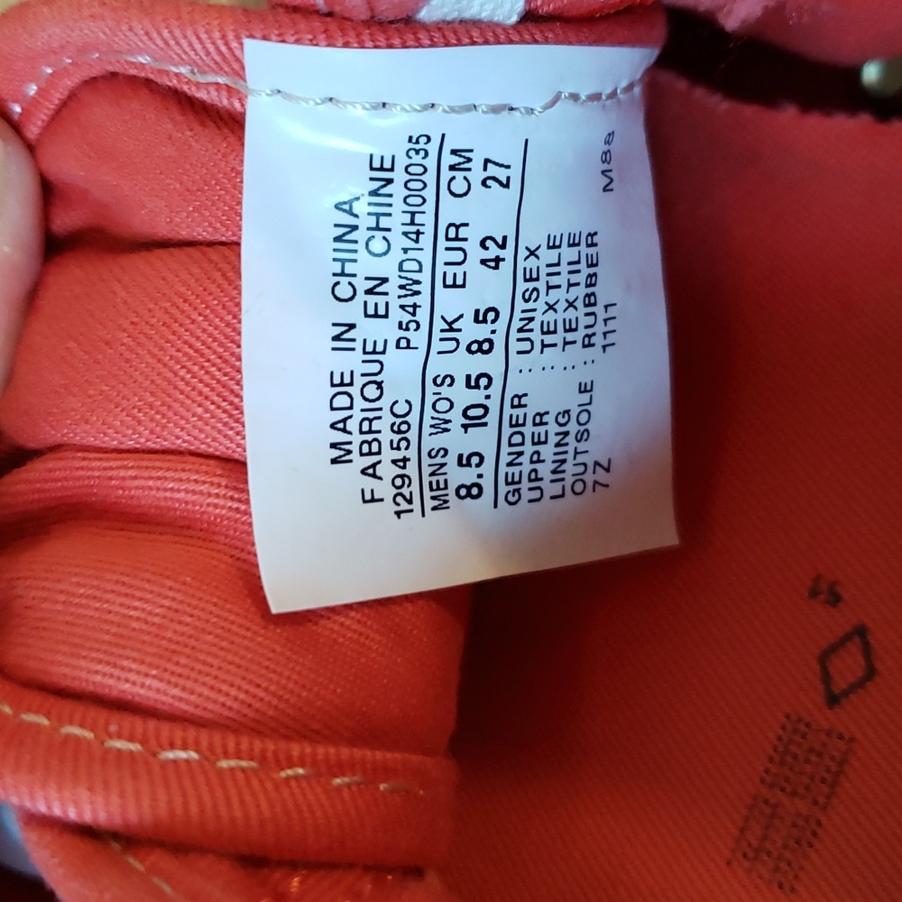 Converse Jack Purcell orange unisex sz. M 8.5 W 10.5 canvas low tops.  Pre-owned - Picture 9 of 9